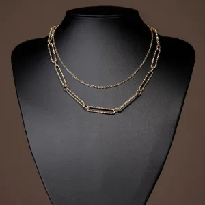 Two Layered Paperclip Necklace