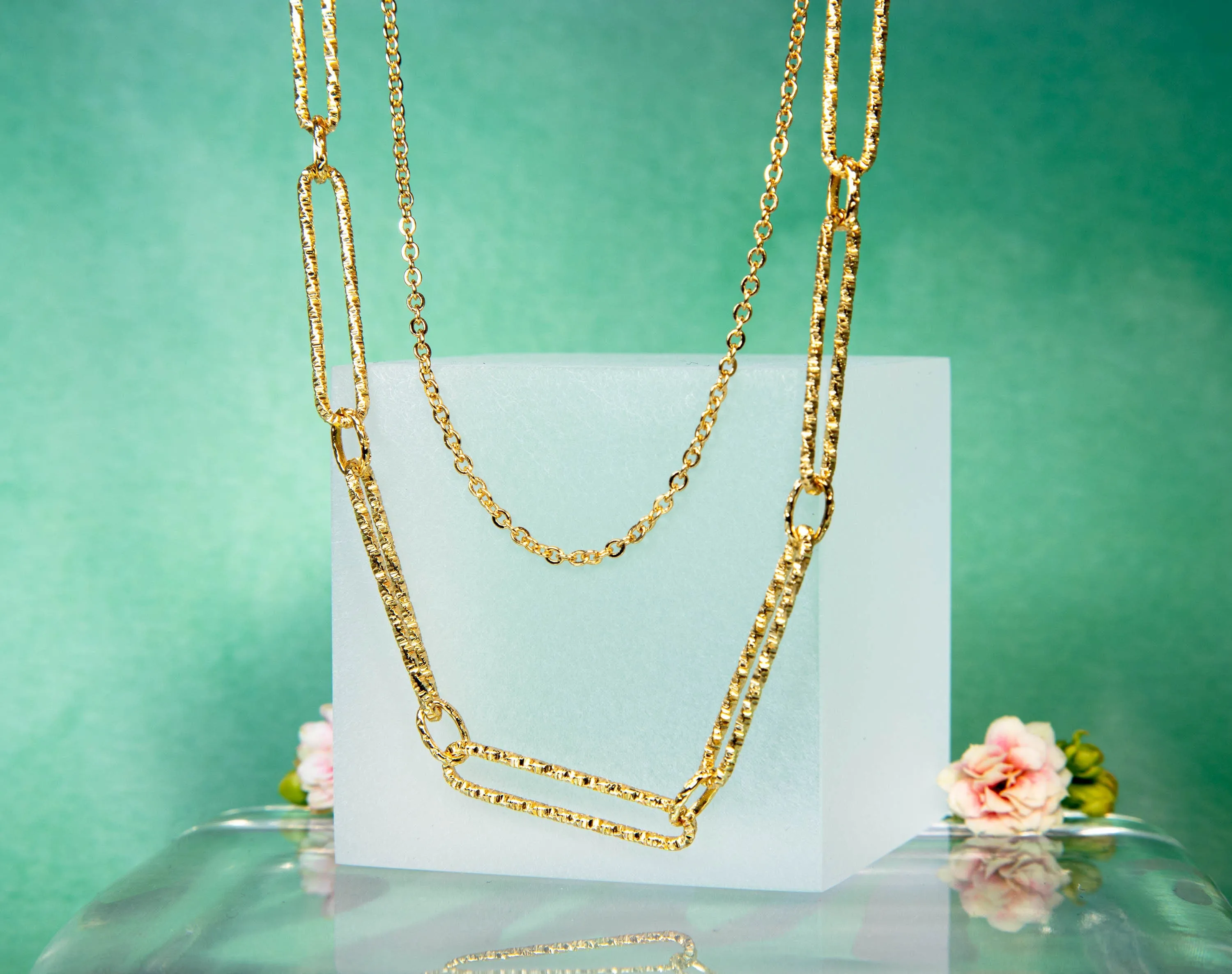Two Layered Paperclip Necklace