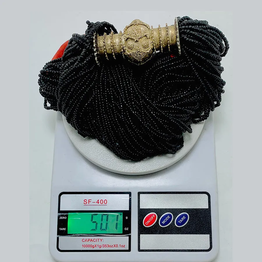 Unique Black Layered Beaded Tribal Necklace