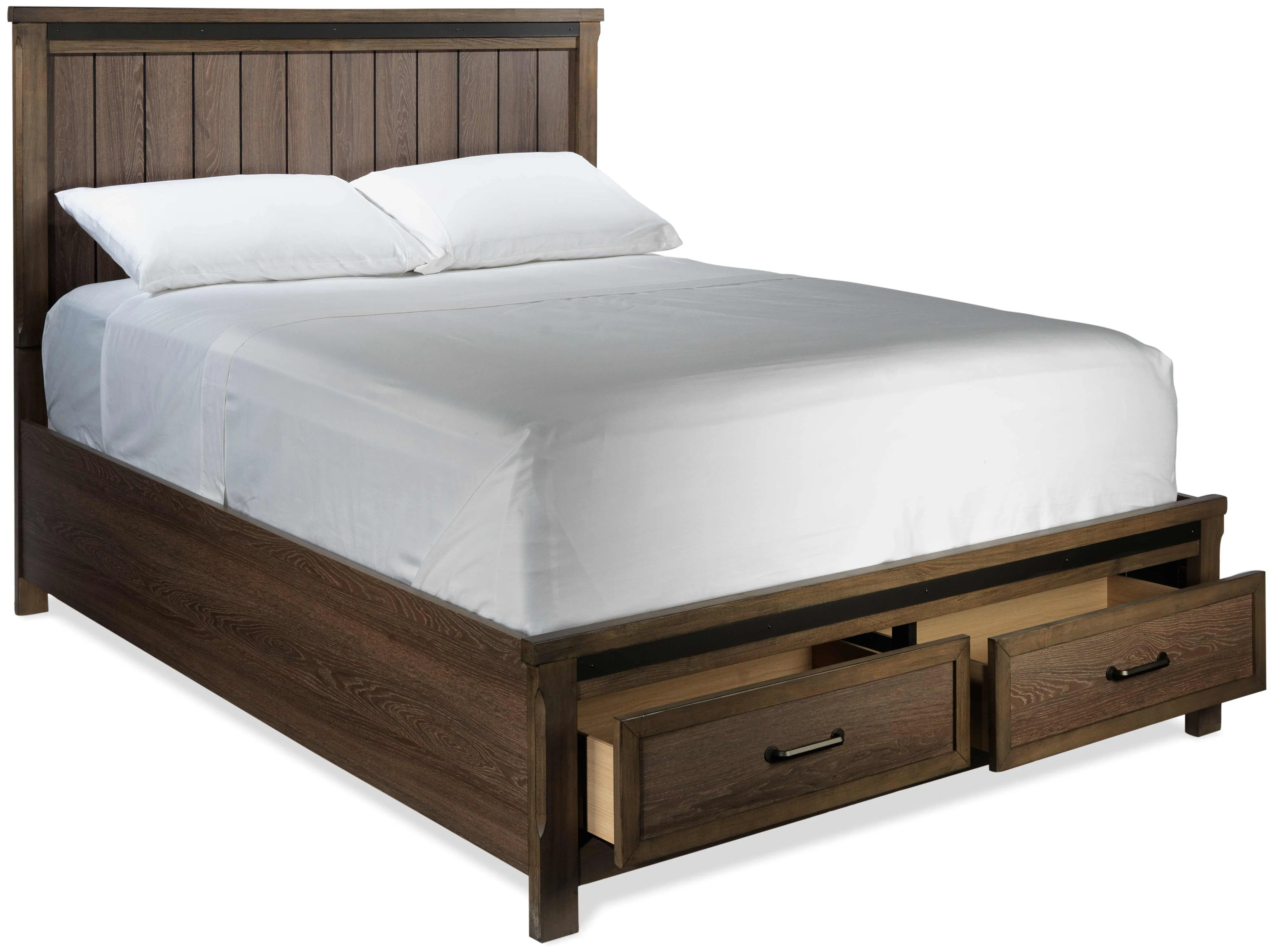 Verdandi 6-Piece Queen Bedroom Set with Storage - Rustic Oak