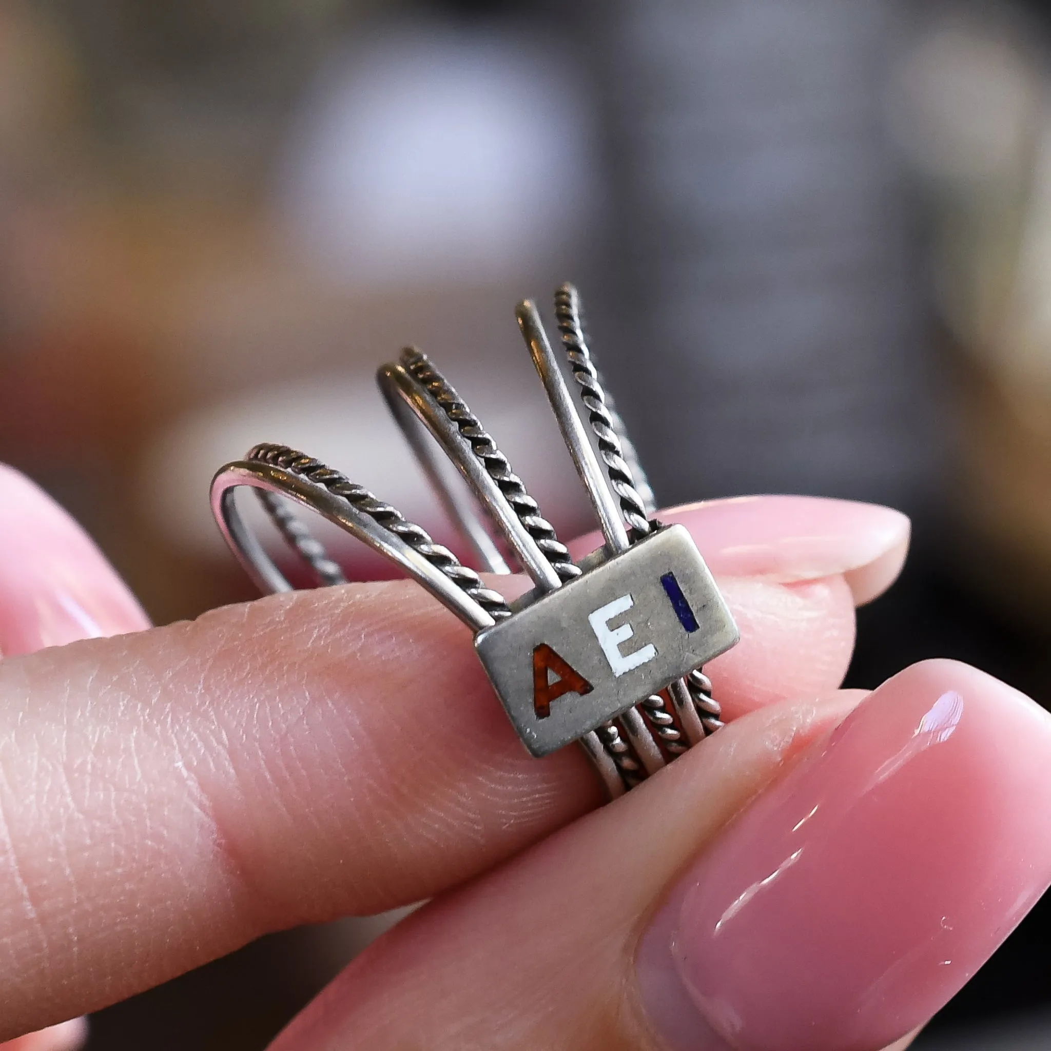 Victorian Enamel AEI Harem Ring