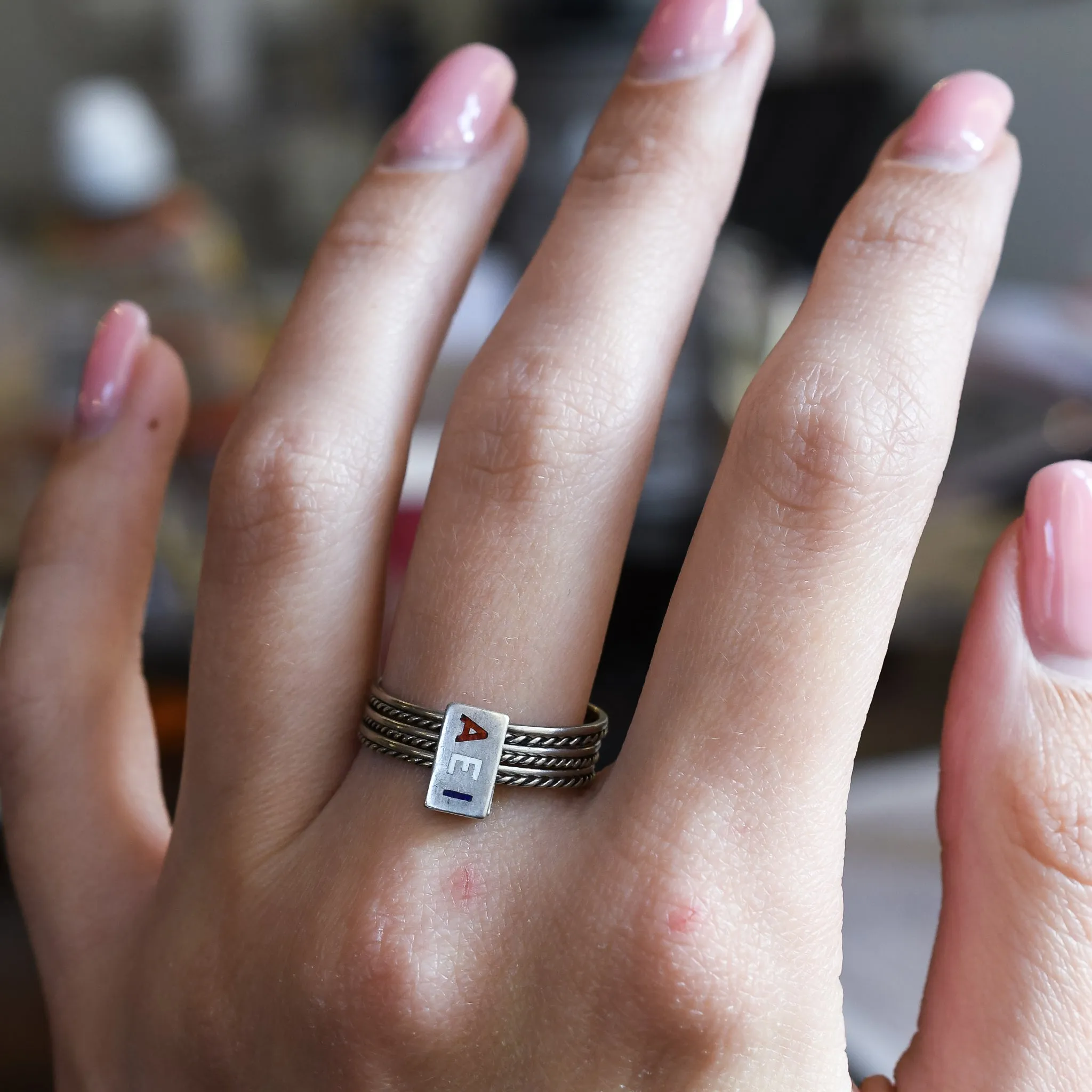 Victorian Enamel AEI Harem Ring