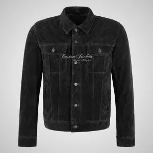 WEST Trucker Men's Suede Denim Jacket Shirt Jacket