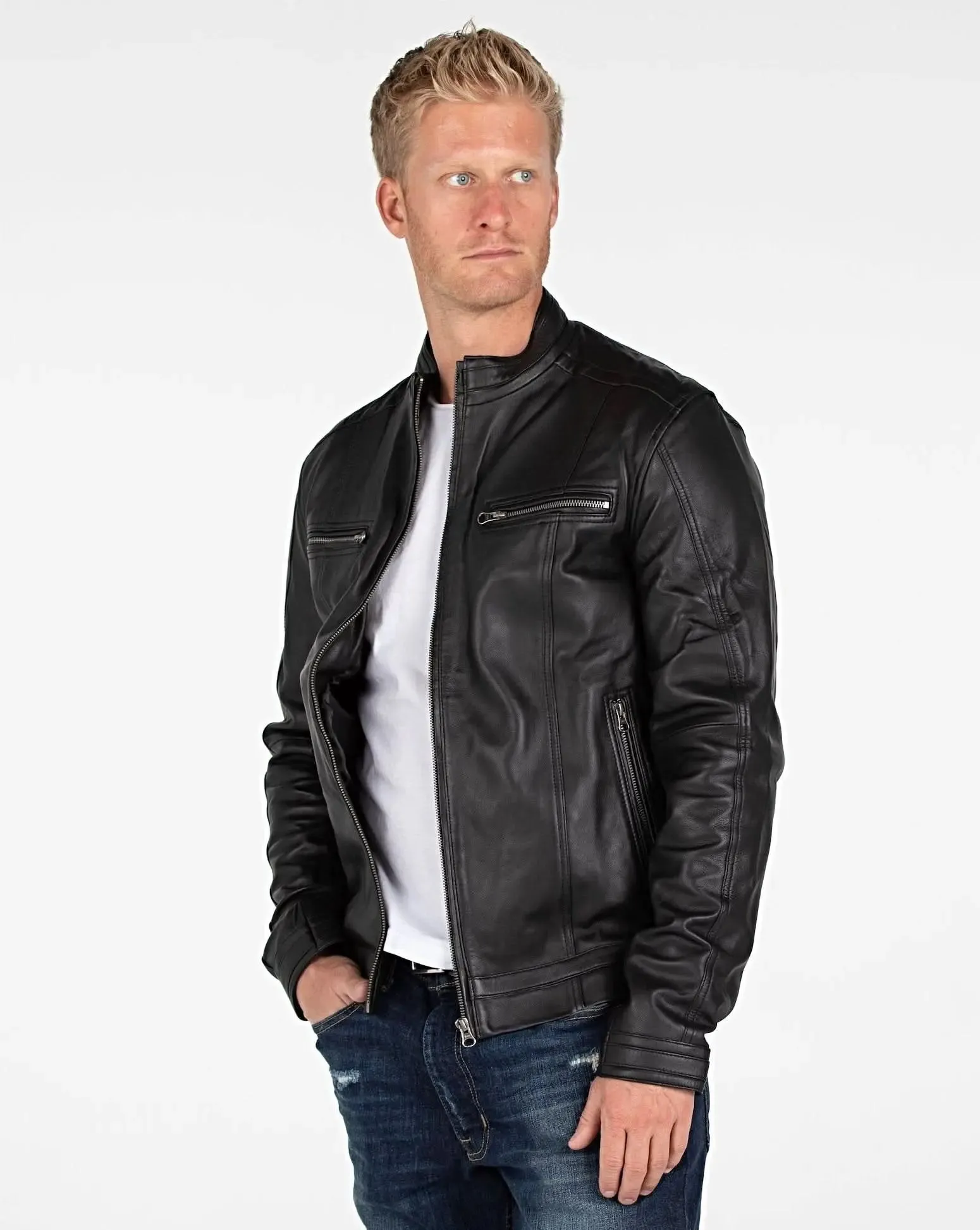 Wilson Men's Luxury Lambskin Leather Jacket - Timeless Elegance and Comfort