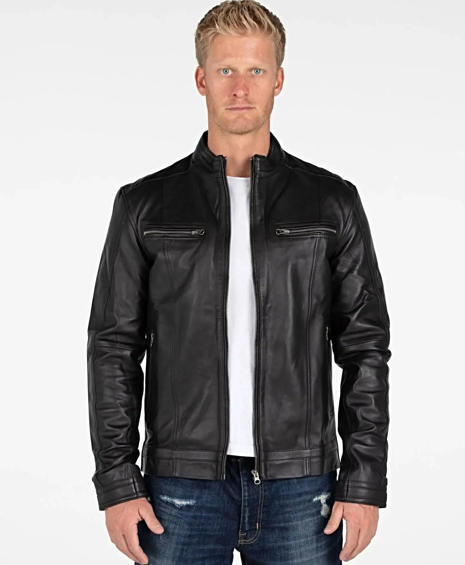 Wilson Men's Luxury Lambskin Leather Jacket - Timeless Elegance and Comfort