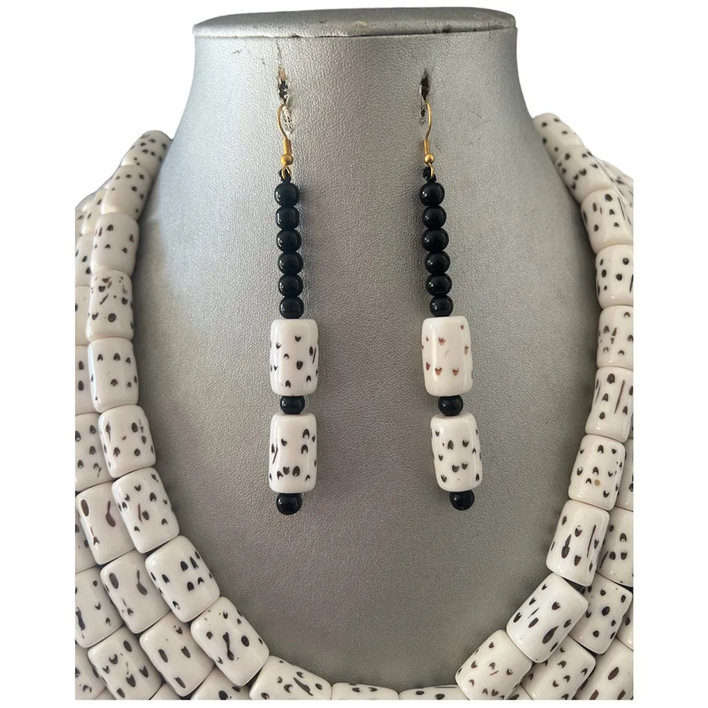 Women's Multi Layer Beaded Necklace Set -- Solid Color